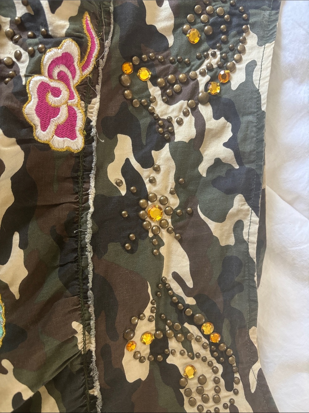 Miss Me Camouflage Maxi Skirt with Embroidered Dragon - Picture 4 of 9